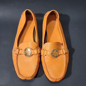 Torry Burch Womens Driver Loafers Sz 8 M Orange